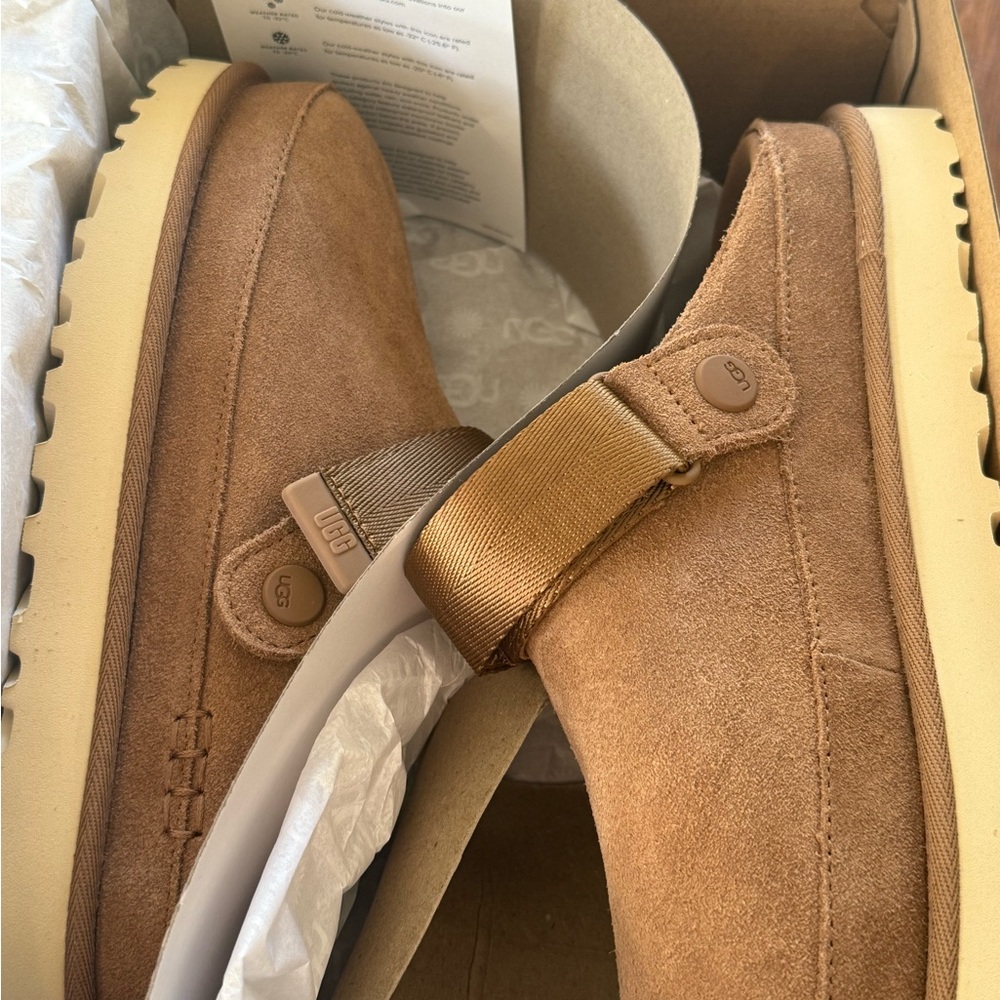 UGG Women’s Goldenstar Brown Suede Slip-On Clogs